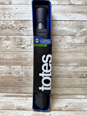 totes Blue Line Automatic Open Close Golf Size XL Umbrella Black 07110 BLK NEW